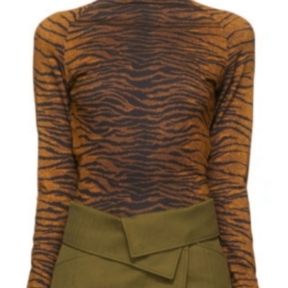 Kenzo Brown and Black Striped Long Sleeve Top